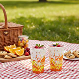 12 oz (350 ml) Karton Bardak - 50 Adet - Desenli Soğuk/Sıcak İçecek - (Tek Kullanım, Kapaksız)