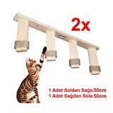 Barış Dizayn 10 Parça Doğal Ahşap Duvar Kedi Oyun Merdiveni Seti Köprü Platform Oyun Duvarı (SET1)