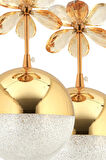 Kelebek 4'lü Gold 3 Renk Kademeli Sarkıt Ledli Kristal Taşlı Led Avize