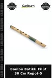 Özel Üretim Müzik Aleti Ahşap Çalgı Hediyelik Bambu Batikli Filüt 30 Cm Repot-5