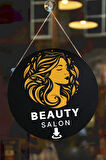 Güzellik Salonu Cam Kapı Pano Karşılama Tabelası, Kadın Kuaför Dükkan Süsü, Askılı Cam Kapı Tablosu