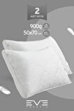2 Adet Klimax Beyaz Serisi Kılıflı Fermuarlı Klimali Antialerjik Silikon Nano Elyaf Yastık 50x70cm 900 gr