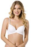 Le Jardin Micro Kaplı Kulaklı Boş Kap Sütyen Beyaz 7010 