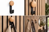 Acoustunes Akustik Panel Kancası -Meşe  Ahşap Düğmeli Metal Askı