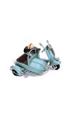 Dekoratif Metal Scooter Sepetli Vintage Biblo Ev Ofis Hediyelik