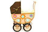 Dekoratif Metal Bebek Arabası Biblo Vintage Hediyelik
