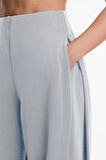 Kadın yan pileli bolpaça gri pantolon
