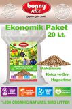 Bonny Nice Doğal Kuş Kumu Çam Pelet Kanarya Kuş Kafes Altlığı 10 Kg 20 Lt (2 Adet)