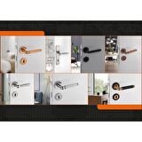 Hisar İnox Nikel Rozetli WC Banyo Kapı Kolu Koldoor 1 Takım