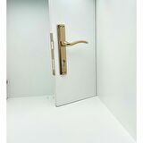 KOLDOOR Özen Trim Titanyum Lüx Aynalı Yale Çelik Kapı Kolu Sol Basar Tek Yön