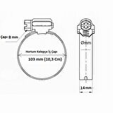 Erbi Metal Hortum Kelepçesi Ayarlı Kelepçe 85-103 (5 Adet)