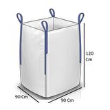 Big Bag Çuval 90 X 90 X 120 Cm Altı Kapalı Üstü Açık 10 Adet