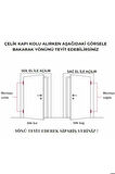 Sultan Titanyum Saten Aynalı Yale Çelik Kapı Kolu + Kapı Babası Sağ Basar Tek Yön