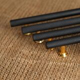 Mobilya Dolap Kulpu Mutfak Çekmece Kulpu Çizgili Dal Siyah Gold 128 mm 1 Adet