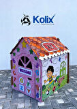 KOLİX Büyük Boy Xxl Karton Boyama Evi Eğitici Ve Öğretici Oyun Evi Oyun Çadırı 