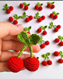 Amigurumi kiraz anahtarlık aksesuar hediyelik 1 adet