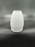 KÜÇÜK AVİZE CAMI.BEYAZ RENKTE.Mum ampule göre (E.14) (Duy yuvası:3.00cm-h:11.00cm)