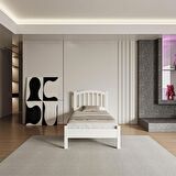 Kuzey Çocuk ve Genç Odası 90x200 Soft Beyaz Karyola