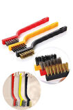 Kaymak Home Profesyonel Tel Fırça Seti 3’lü Set, Sert Plastik Tel Fırça, Prinç Tel Fırça, Paslanmaz Çelik Tel Fırça