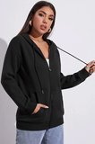Fermuar Kapüşonlu Sweatshirt