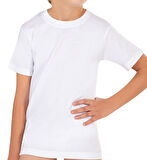 Özkan Underwear Özkan Underwear Özkan 0706 5'li Paket Erkek Çocuk %100 Pamuklu Ribana Esnek Rahat Yarım Kol Kapalı Yaka Fanila T-shirt
