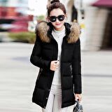 Barbora Kışlık Kürk Yaka Şişme Kadın Mont 7112siyah4