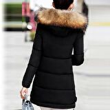 Barbora Kışlık Kürk Yaka Şişme Kadın Mont 7112siyah4