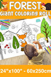 Orman Dev Boy Boyama Kağıdı - Forest Kids Coloring Roll - Giant Painting Paper Roll for Kids