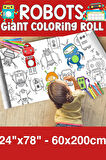 Robotlar Dev Boy Boyama Kağıdı - Farm Kids Coloring Roll - Giant Painting Paper Roll for Kids