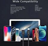 LivX Transparent 45W PD/QC Mini Araç şarj Cihazı ve 50cm iPhone Hızlı Şarj Kablosu