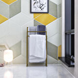 Manolya Banyo Metal Gold Havlu Kurutma Askısı