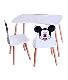 Çocuk Aktivite 1 Masa 2 Sandalye Takımı 4-12 Yaş mickey mouse