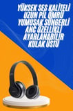 Wireless 5.0 Bluetooth Kablosuz Kulaklık Anc Özellikli Kulak Üstü Ayarlanabilir