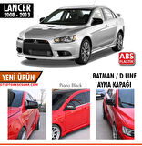 Mitsubishi Lancer 2008-2013 Uyumlu Batman Yarasa Ayna Kapağı Piano Black Abs Plastik