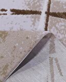 İpek Mekik Halı Lapena Kahve Ekru Modern Desenli Halı