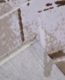 İpek Mekik Halı Lapena Kahve Ekru Modern Desenli Halı