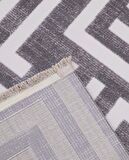 İpek Mekik Halı Lapena Gri Beyaz Geometrik Çizgili Halı