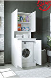 Lara Cd2 Çok Amaçlı Banyo Üst Dolaplı Çamaşır-kurutma Makinesi Dolabı Takımı - Parlak Beyaz