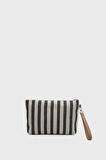 Kadın Çizgili Keten Clutch Çanta 