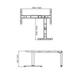 Vesamax Yüksekliği Ayarlanabilir  (L Şekli) Çalışma masası 3 Motorlu Tablasız Mobil Kontrol