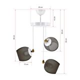 ÜÇLÜ BLANCO MODERN AVİZE FÜME CAMLI