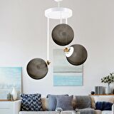 ÜÇLÜ BLANCO MODERN AVİZE FÜME GLOP CAMLI