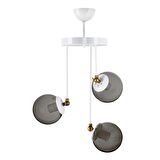 ÜÇLÜ BLANCO MODERN AVİZE FÜME GLOP CAMLI