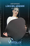 Ortopedik Lüks Bel Destek Yastığı - Premium Visco Bel Destek Minderi Siyah 54x42x9