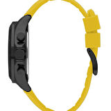 Lee Cooper LC07559.657 Erkek Kol Saati | 46 mm Siyah Çelik Kasa, Sarı Silikon Kordon, Dijital Mekanizma