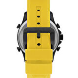 Lee Cooper LC07559.657 Erkek Kol Saati | 46 mm Siyah Çelik Kasa, Sarı Silikon Kordon, Dijital Mekanizma