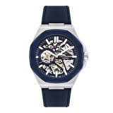 Lee Cooper LC07978.399 Erkek Kol Saati | Otomatik Mekanizma, İskelet Kadran, Lacivert Deri Kordon