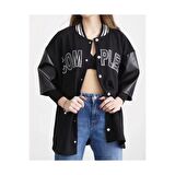 Lucky Life Complex Kolej Oversize T-shirt - Siyah