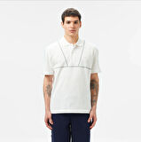 Lacoste Erkek Desenli Beyaz Polo