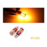 T10 Led Ampul 57 Ledli Canbuslı Ultra Parlak Turuncu 